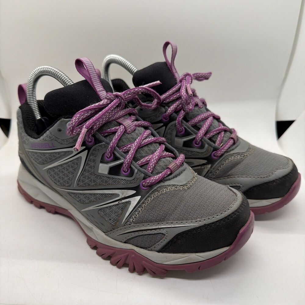 Merrell Womens Capra Bolt J35462 Blue Hiking Shoes Lace Up Low Top Size 6.5